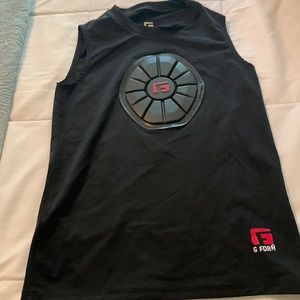 Boys black sternum shirt for sports. Boys small